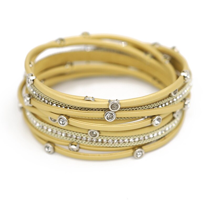 Women's Bracelet Jewelry Multi-Layer Leather Winding