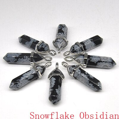 Natural Stone Hexagonal Quartz Pendulum Column Crystal