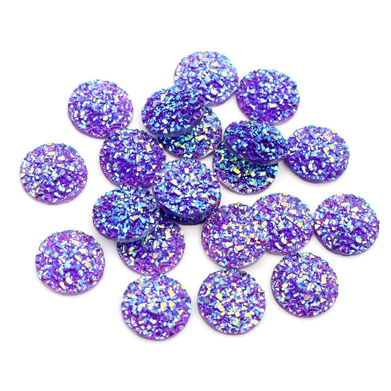 Fashion Mix Colors Natural Stone Convex Flat back