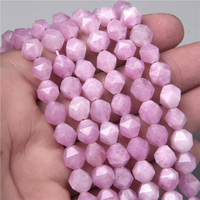 8mm Natural Faceted Light Purple Angelite Jades