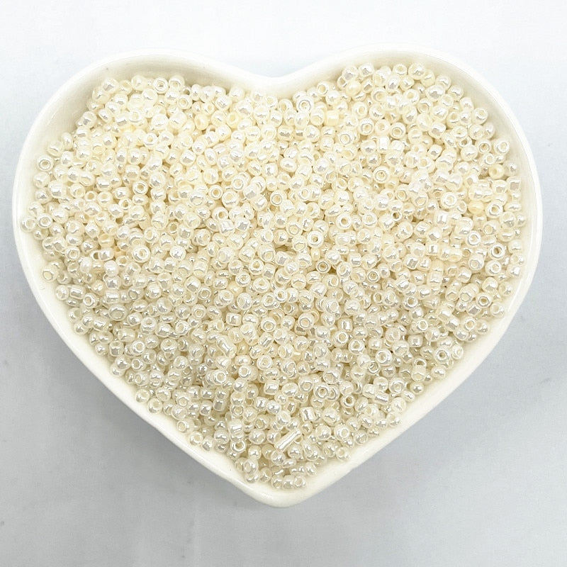 Effect of The Cream Charm Czech Glass Seed Beads