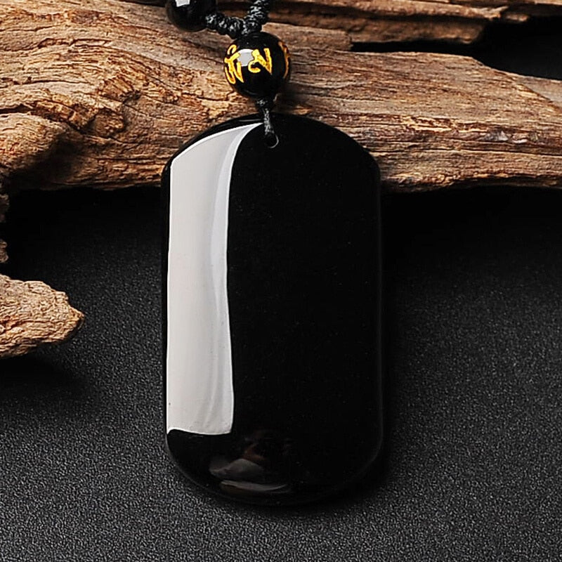 Natural Black Obsidian Beads Necklace Hand