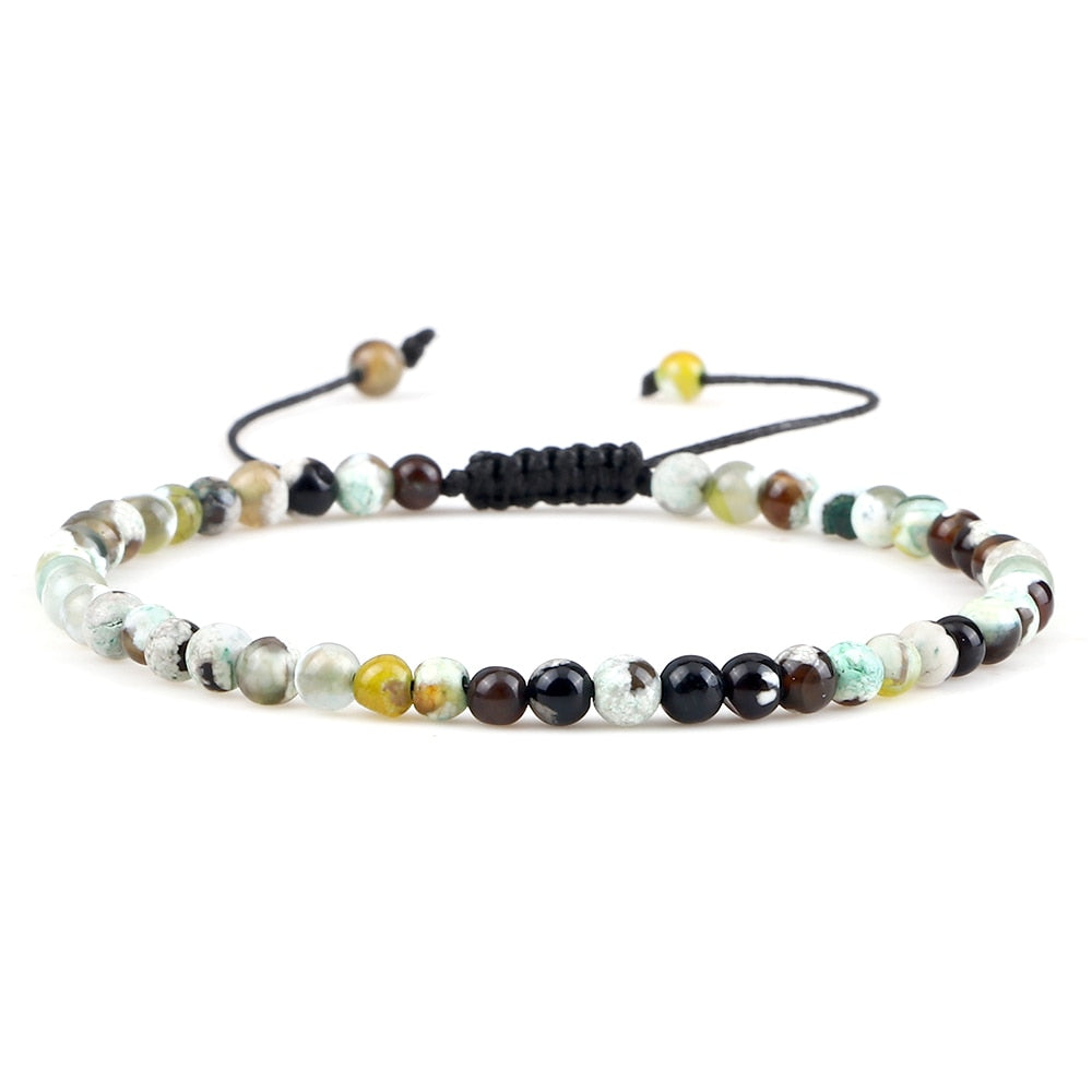 Mini Beads Bracelets for Women Men Round Agates