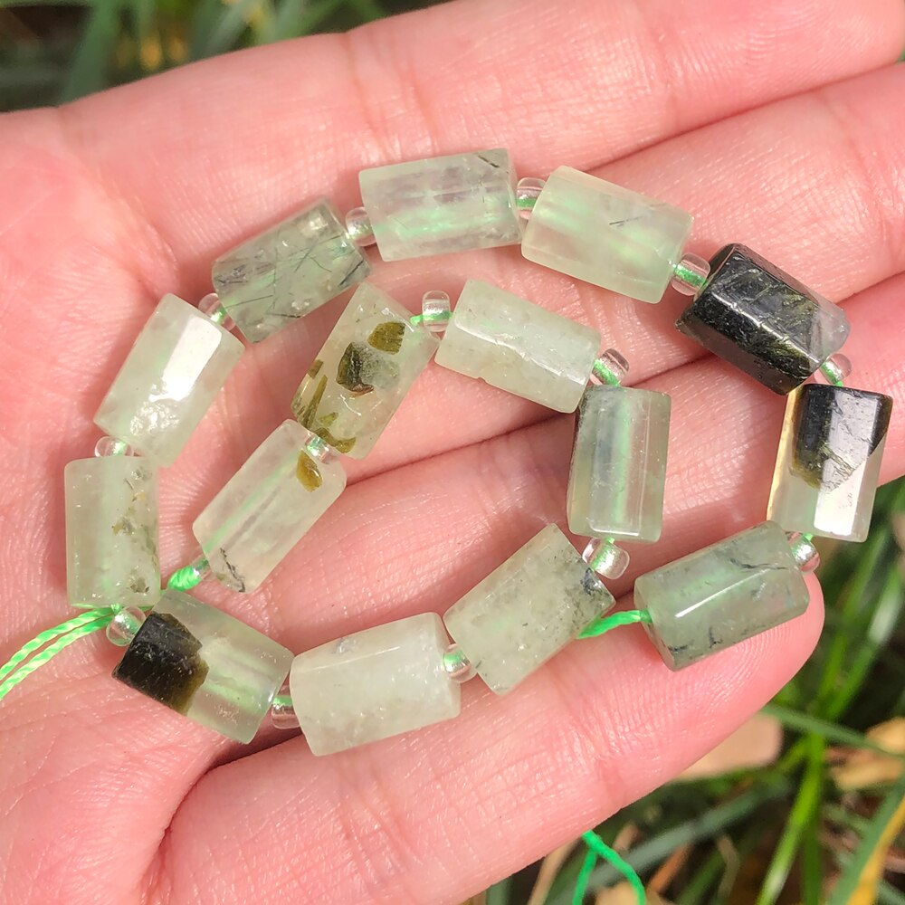 Aquamarines Jades Stone Cylinder Loose Beads
