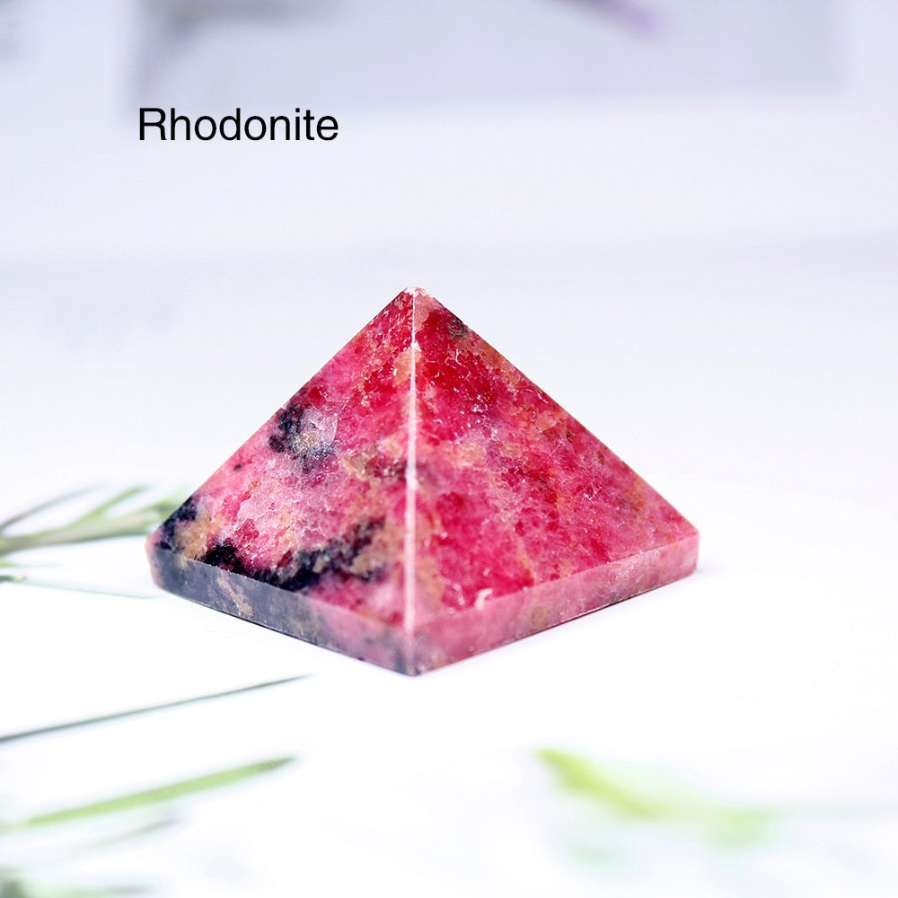 Natural Crystal Pyramid Healing Crystal Crafts Rose