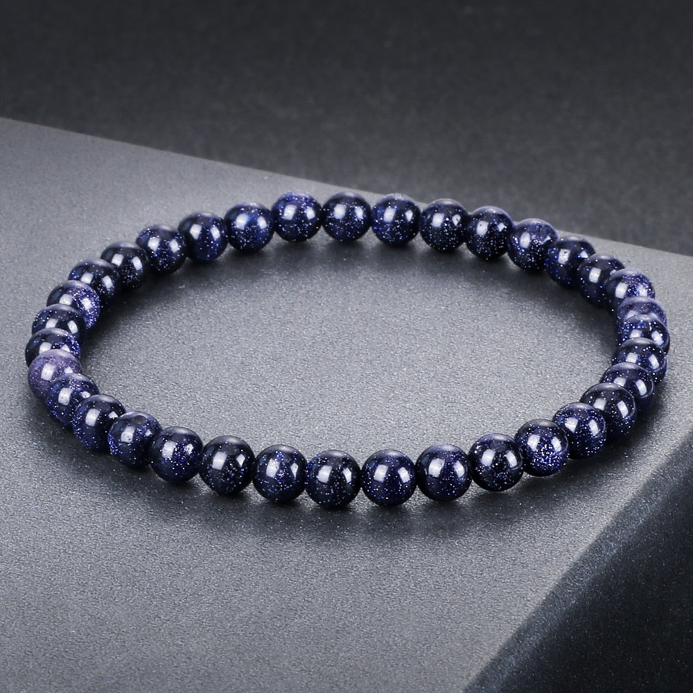 Natural Sandstone Bracelet Bangle Blue Green Goldstone