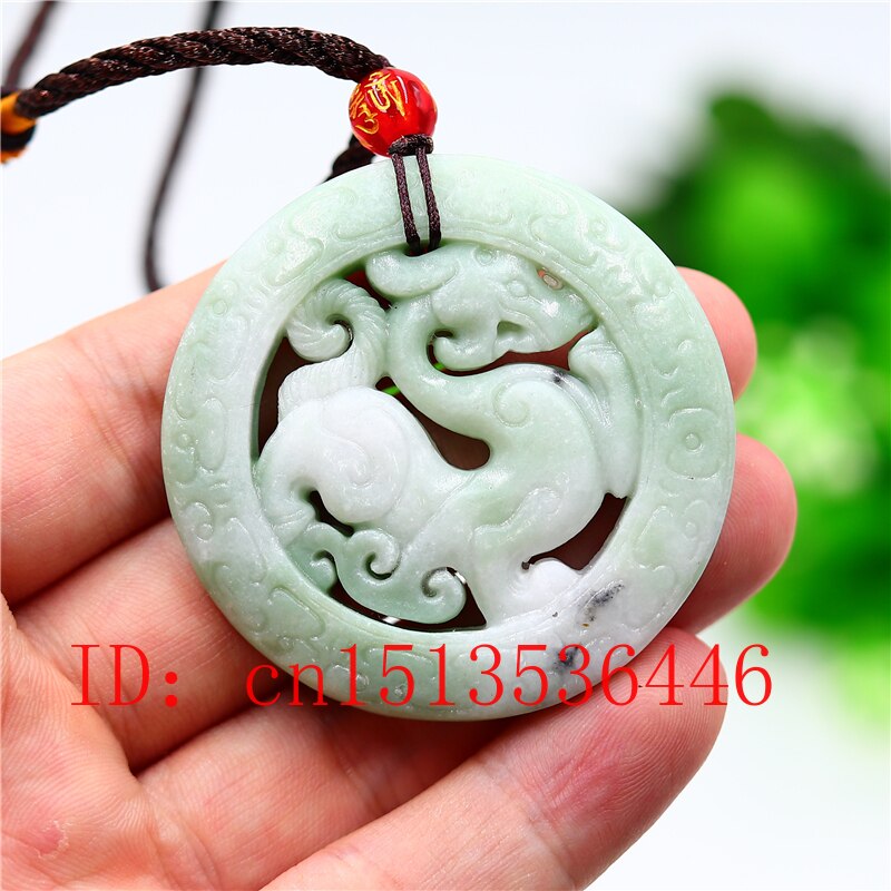 Natural White Jade Dragon Pendant Necklace Jewelry