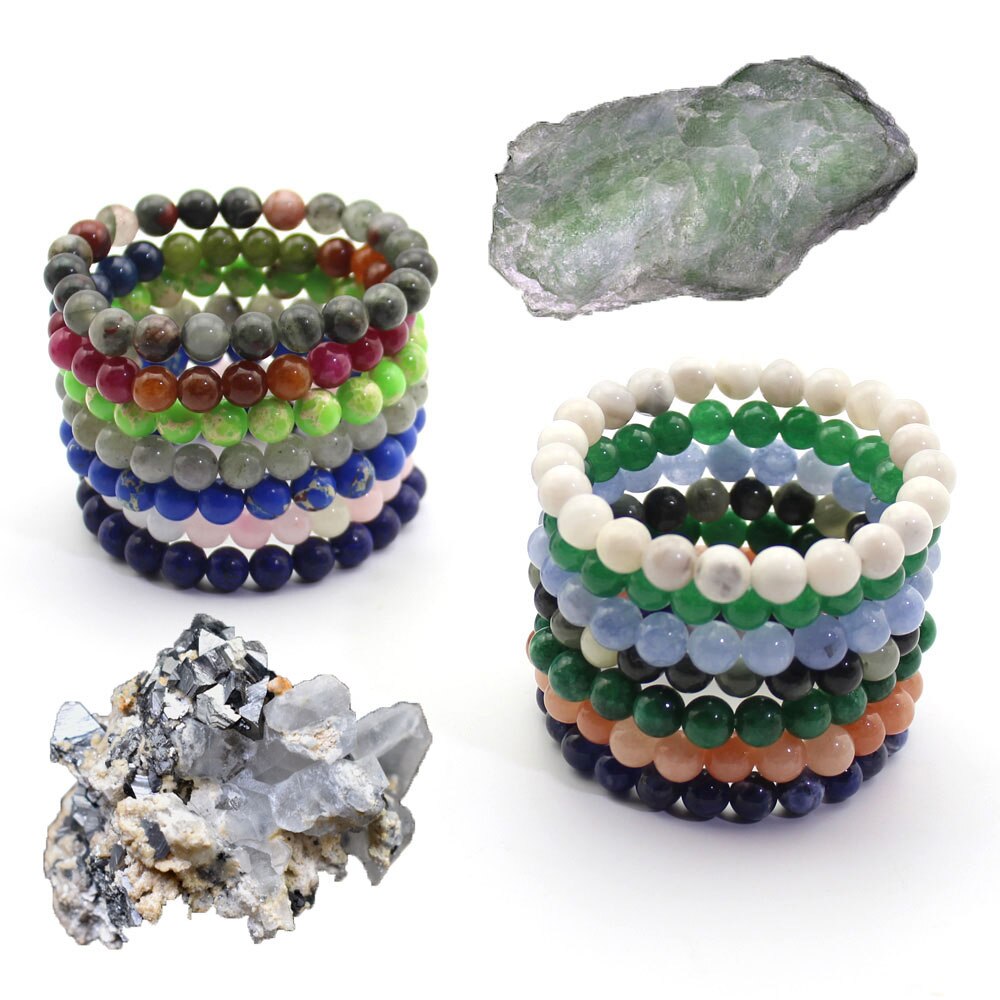 Women Men Quartz Bracelets Natural Stone Healing