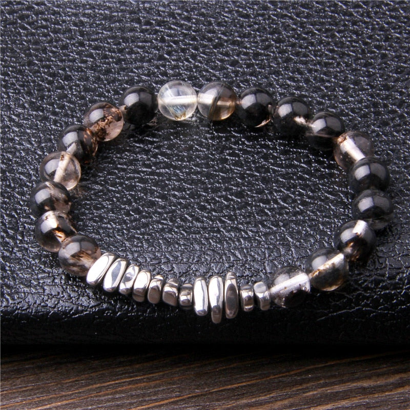 Natural Hematite Chips Beads Bracelets Men Fashion