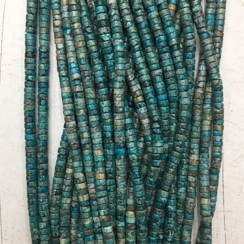 Green Imperial Jasper Turquoise Disc Round Heishi Beads