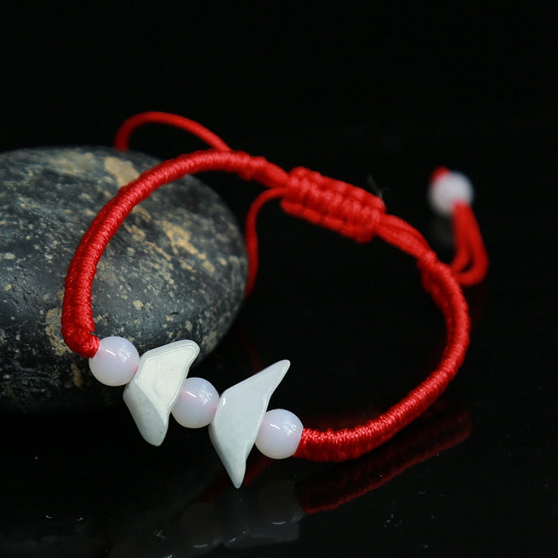 Geometric Natural Jade Red Rope Braid Bracelets