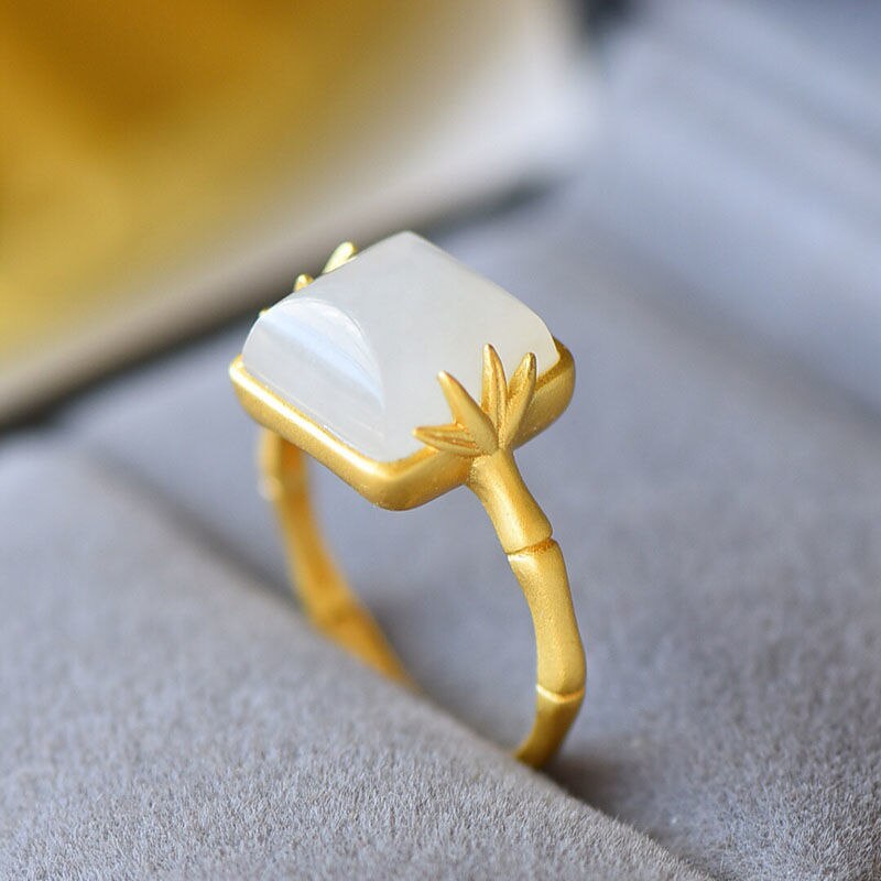 Natural Hetian Sapphire Green Leaf Bamboo Cool