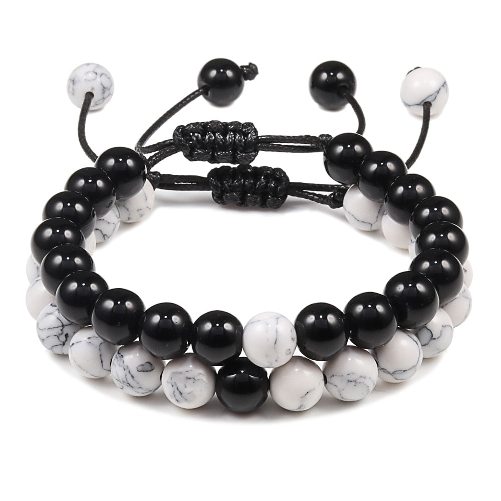 Braided Bracelets Men Natural Stone Lava Bead