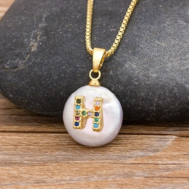 Initial Alphabet A-Z Letters Natural Freshwater Pearl