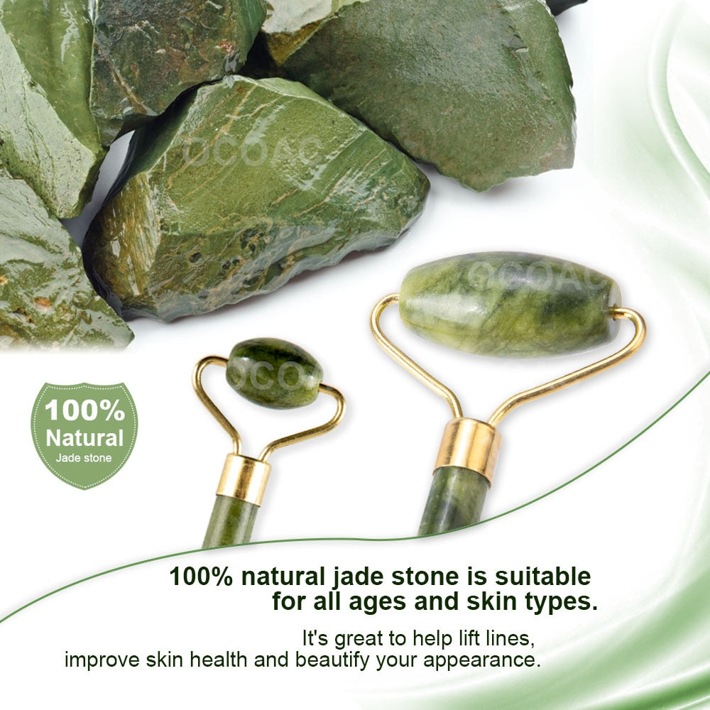 2pcs/kit Gua Sha Massager For Face Care Jade Rollers