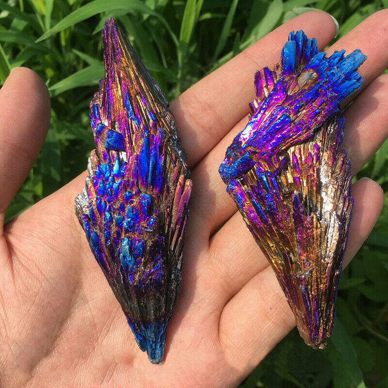 Natural Quartz Crystal Rainbow Titanium Cluster