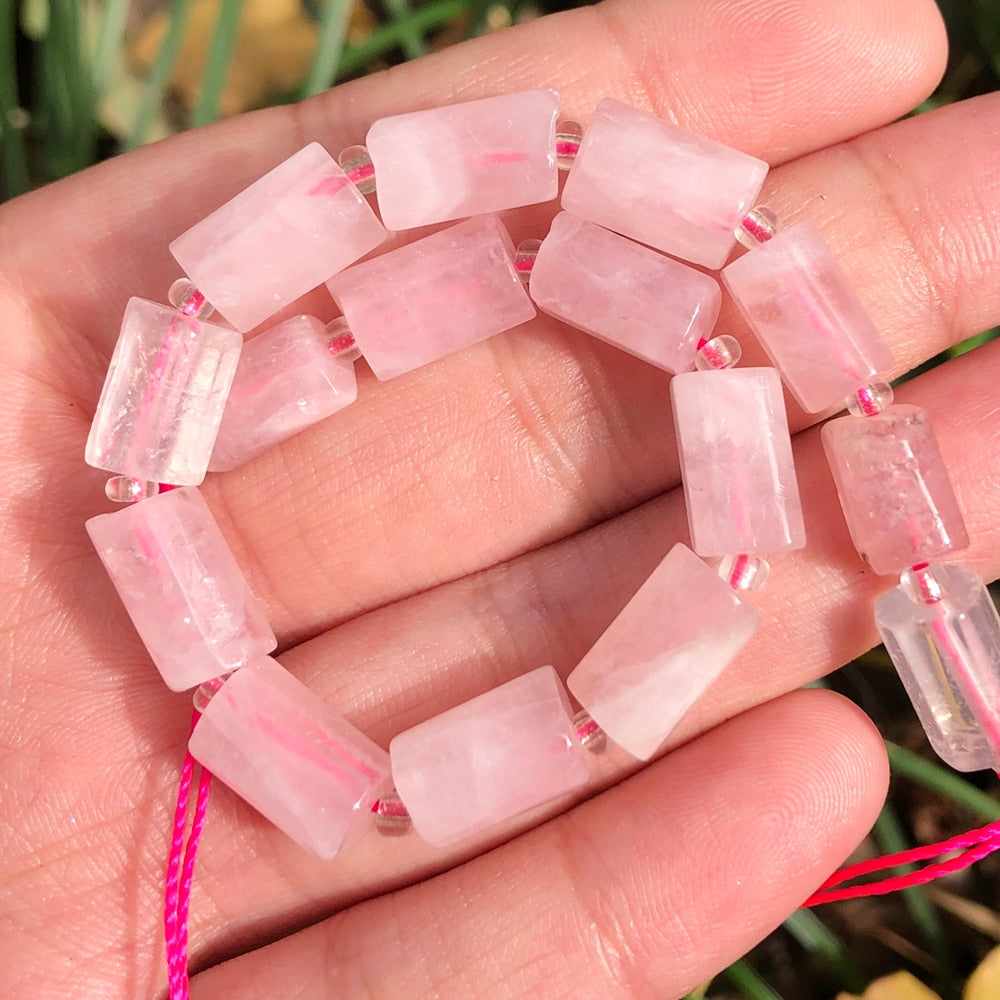 Aquamarines Jades Stone Cylinder Loose Beads
