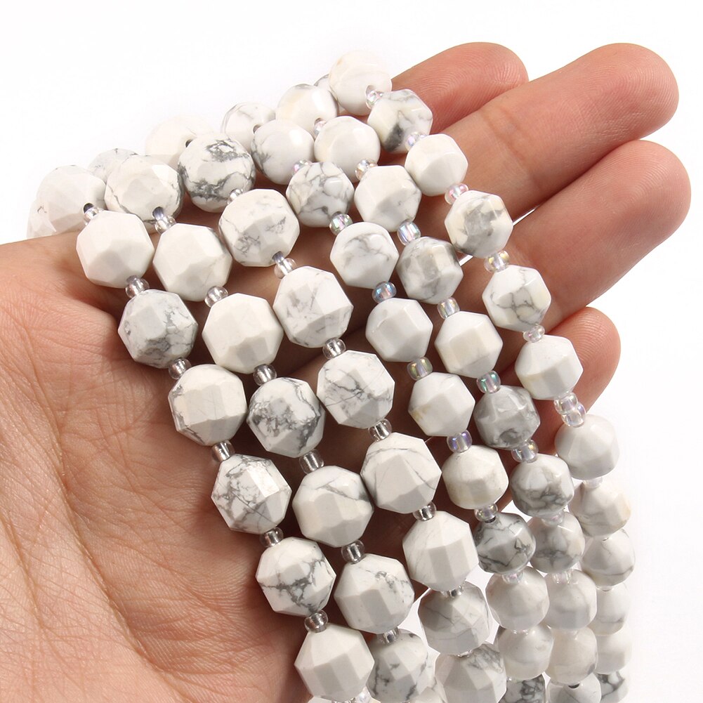 Natural Stone Beads Jades Crystal Faceted Sharp