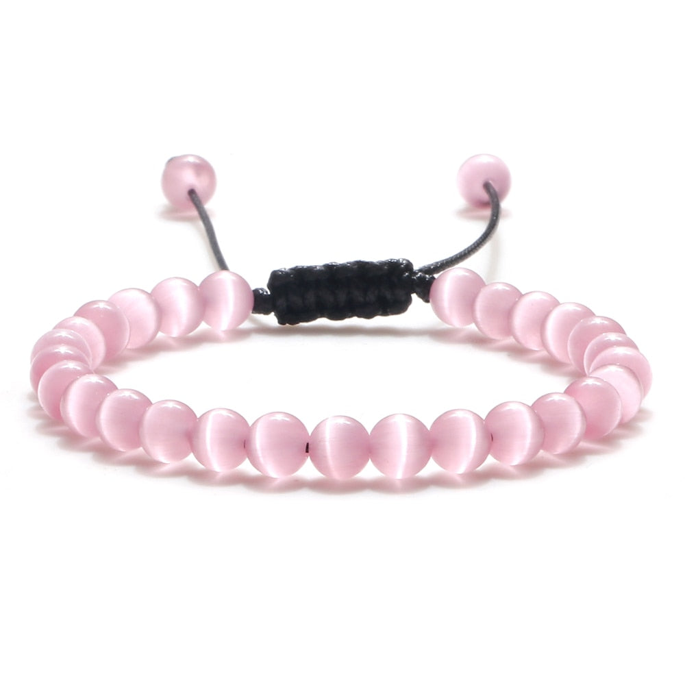 Opal Beads Bracelets Smooth Cat Eye Quartz Chakra