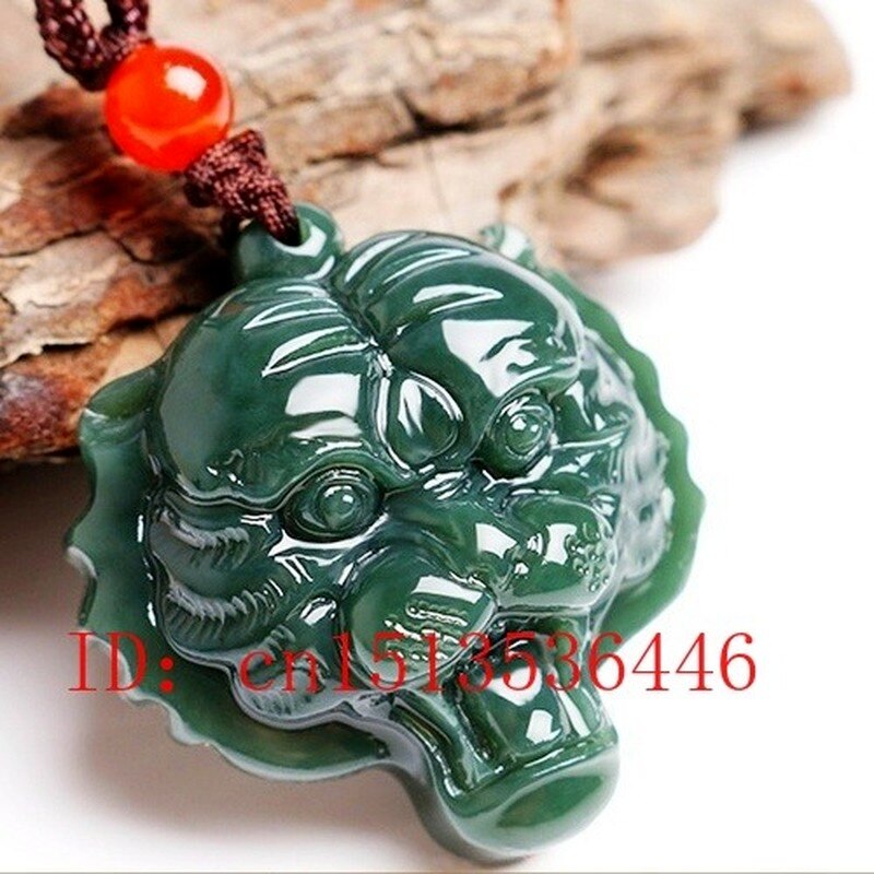 Natural Tiger Head Hetian Jade Pendant Necklace