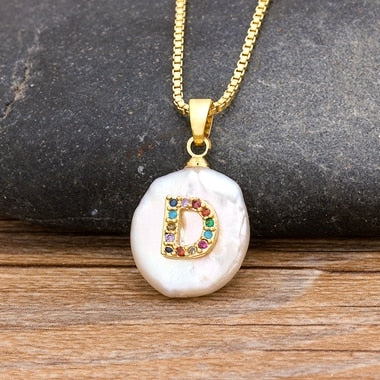 Initial Alphabet A-Z Letters Natural Freshwater Pearl
