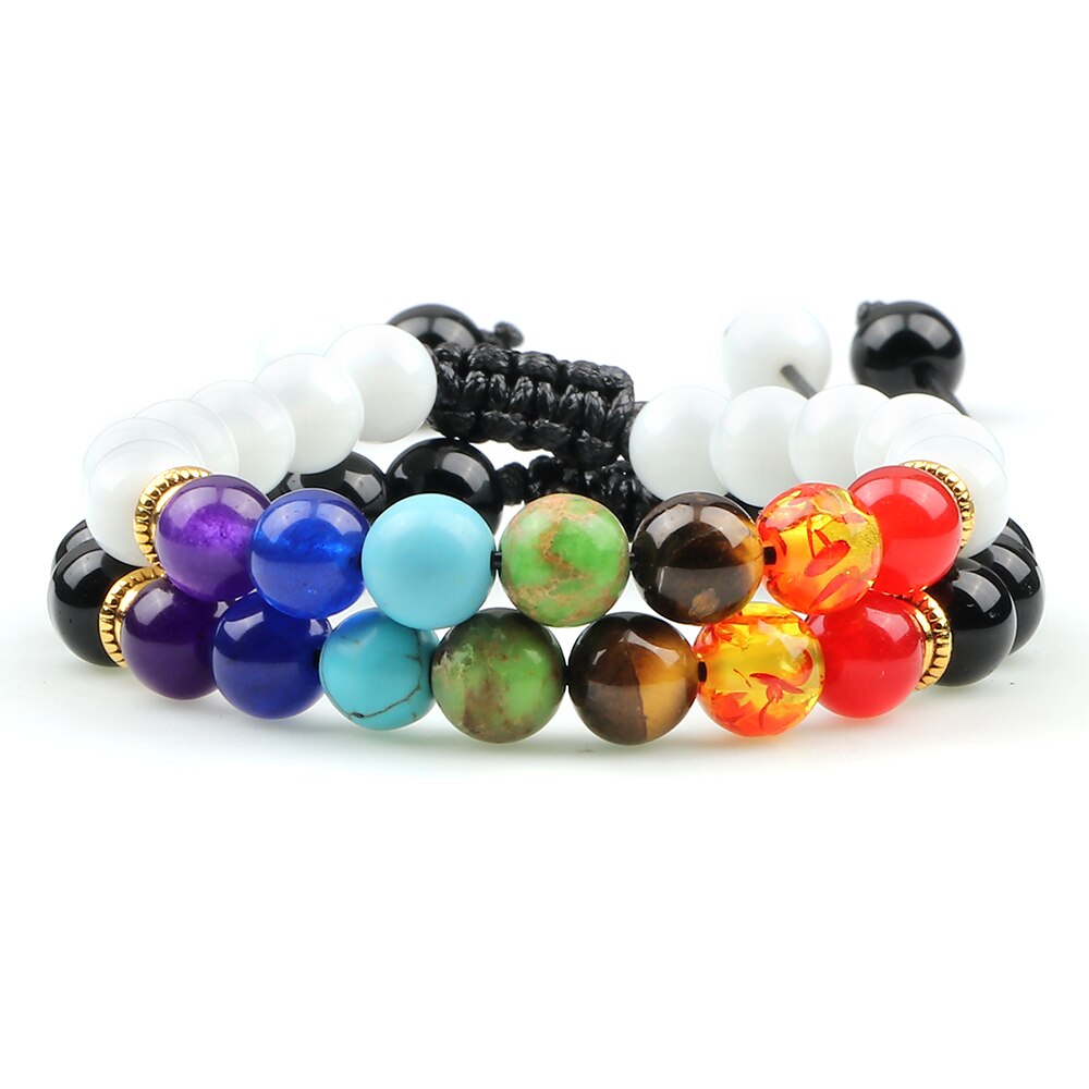 Men Women 8mm Natural Beaded Bracelet Lava