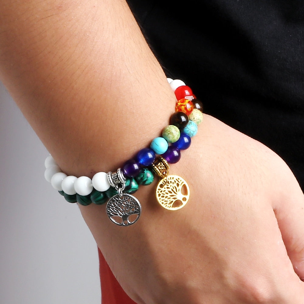 7 Chakra Life Tree Bracelets Natural Stone Healing