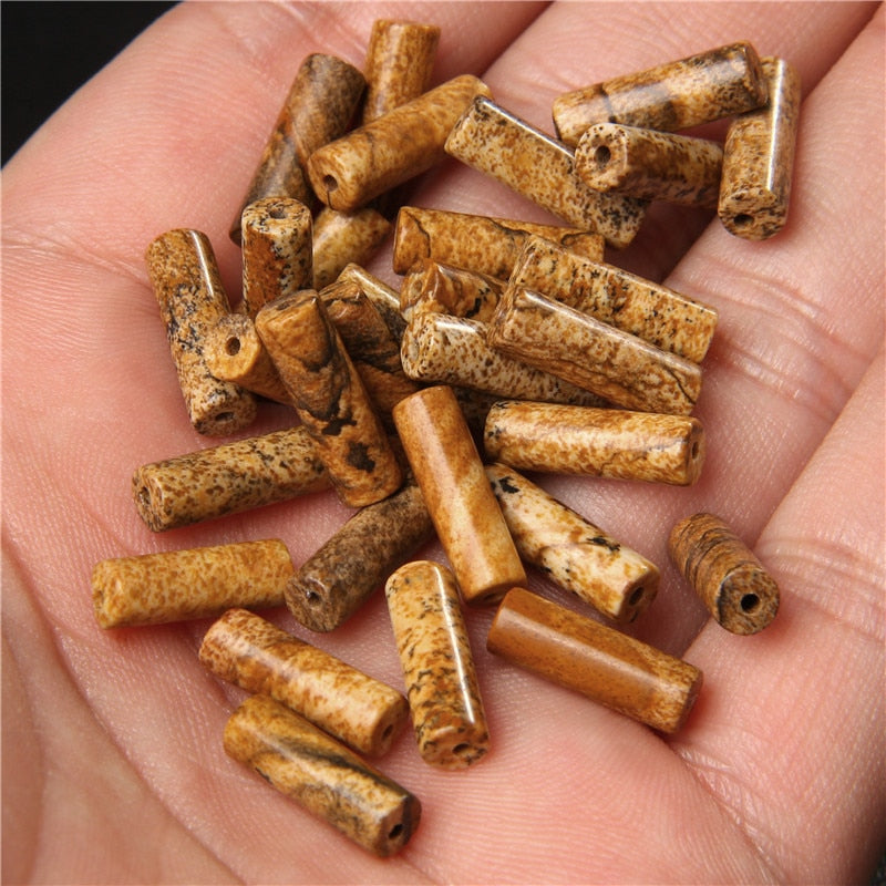 Cylinder Shape Stone Beads Jaspers