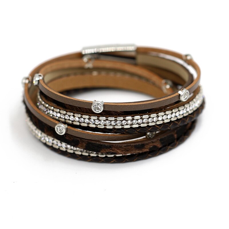 Women's Bracelet Jewelry Multi-Layer Leather Winding