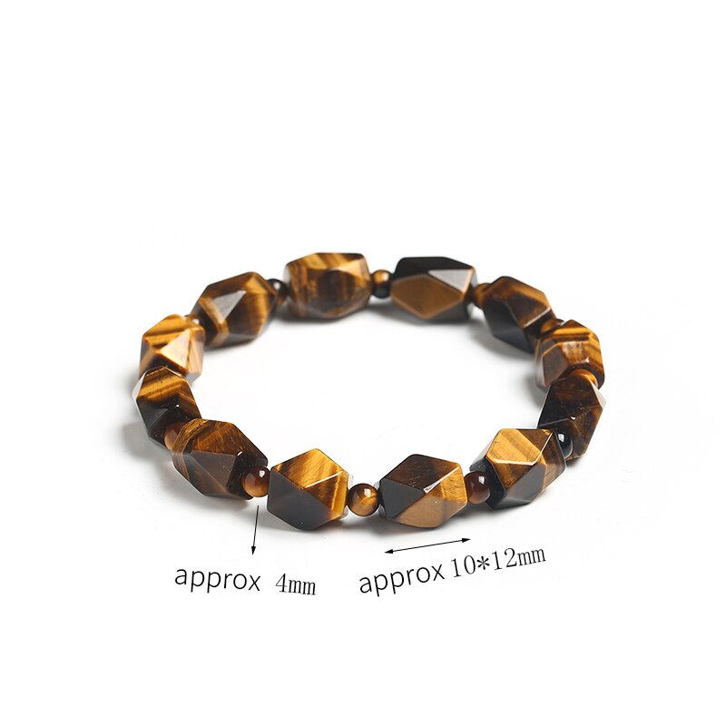 JD Natural Faceted Tiger Eyes Stone Rhombic Beads