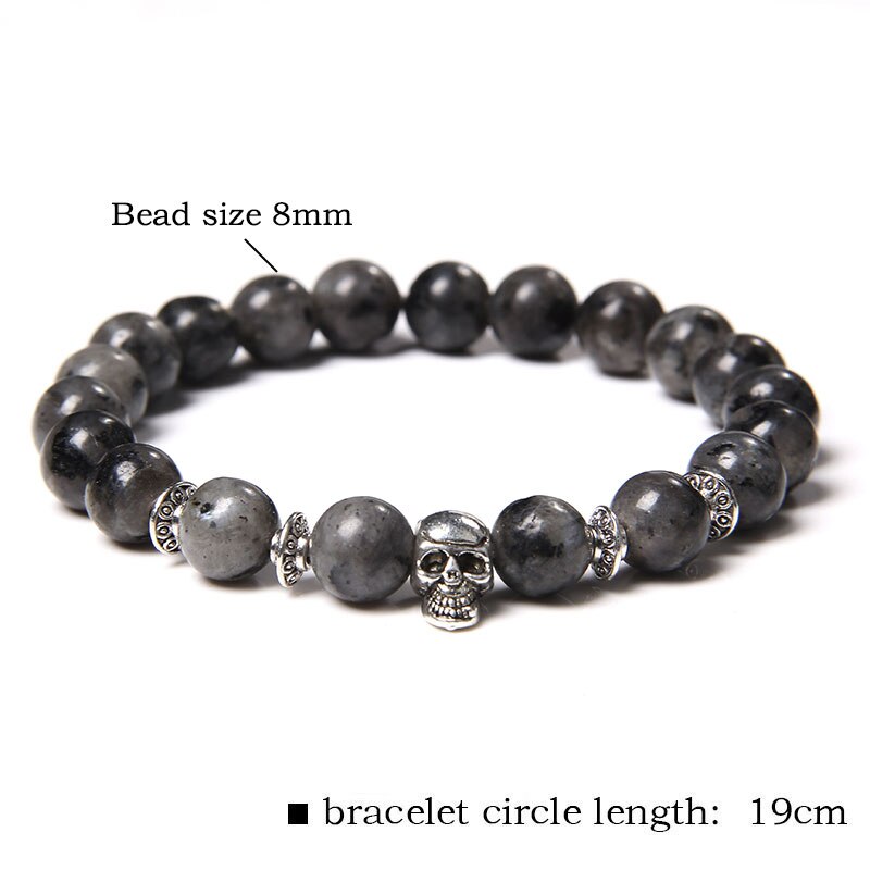 Natural Black Labradorite Stone Beads Bracelet