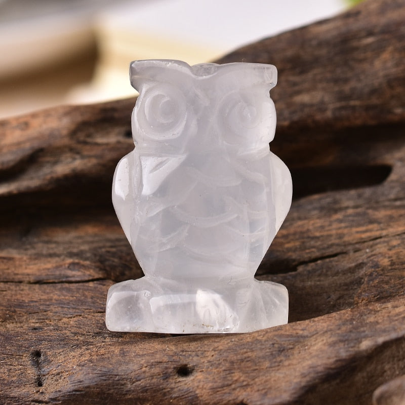 Carved Owl Animal Ornaments Aventurine