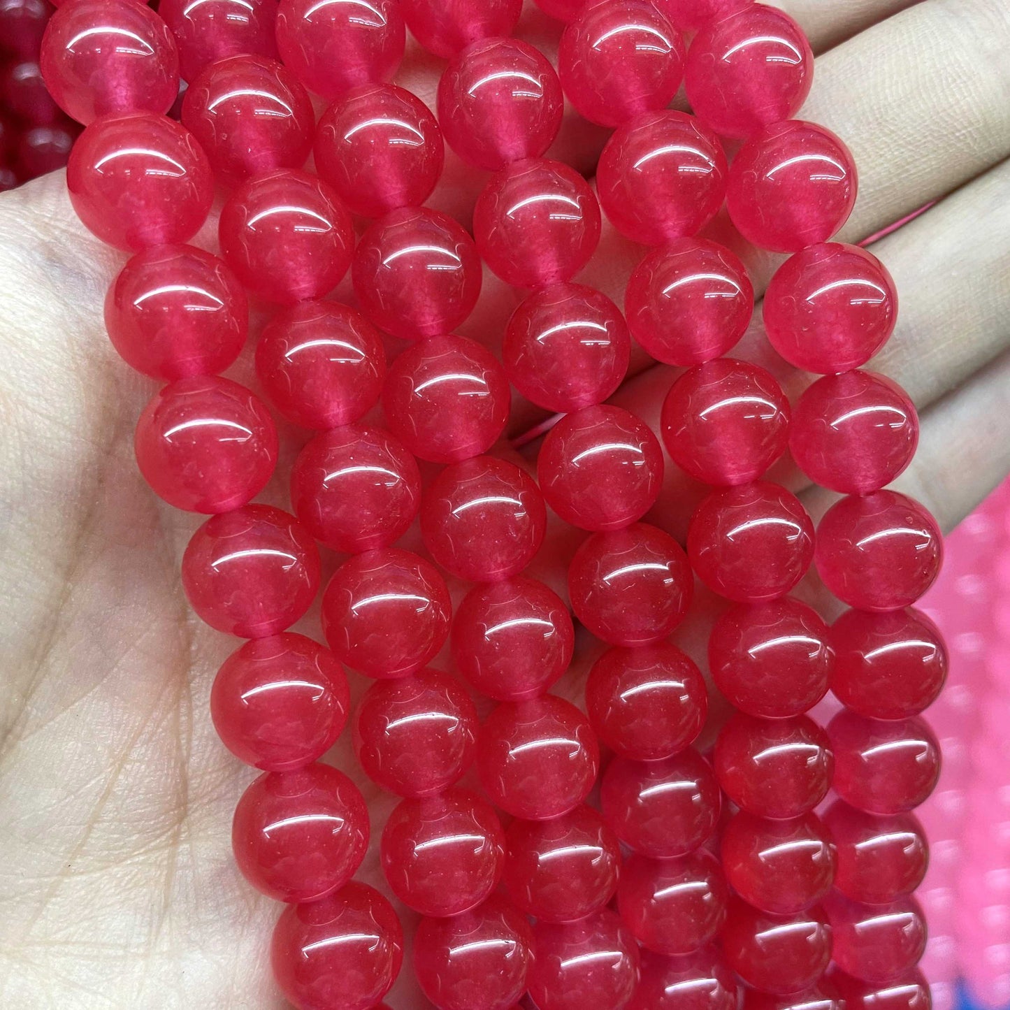 Natural Stone Round Colorful Jades Agates Loose Spacer