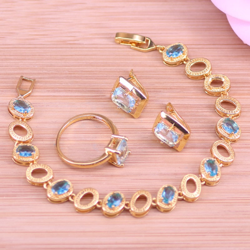 Jade Rose Gold Cotume Jewelry For Women Hoop Earrings