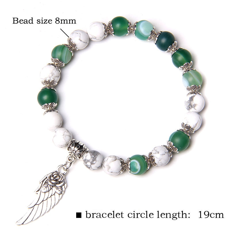 Handmade Rose Angel Wing Bracelet Natural Pink