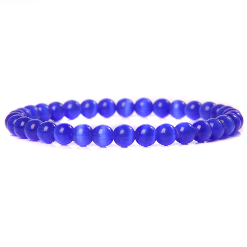 Natural Stone Blue 6MM Beads Bracelets For Women