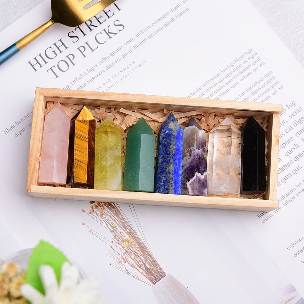 Wooden gifts Natural crystal Single Point Healing Crystal