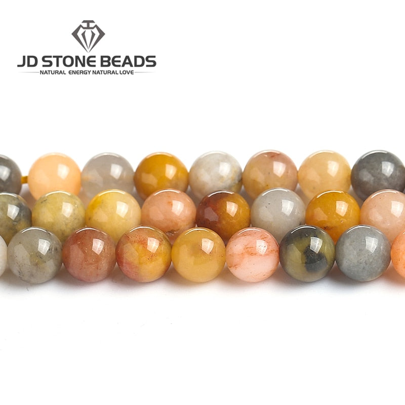 Natural Stone Gold Jades Spacer Beads For Jewelry