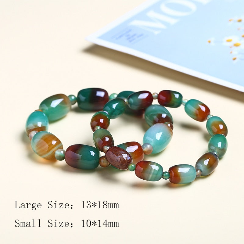 JD Natural Stone Colorful Green Peacock Agates