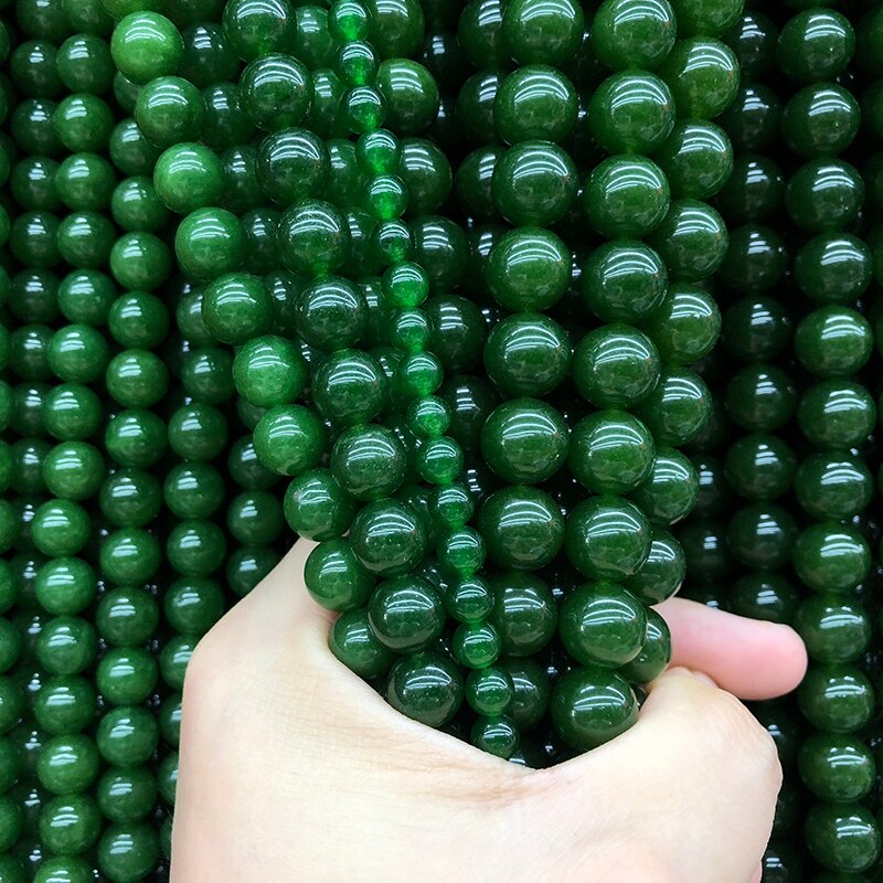 Natural Stone Taiwan Green Jades Beads