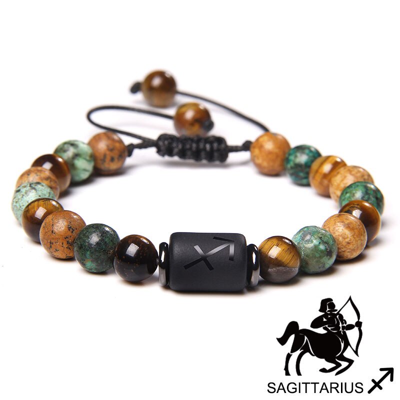12 Zodiac Signs Constellation Bracelet Natural Picture
