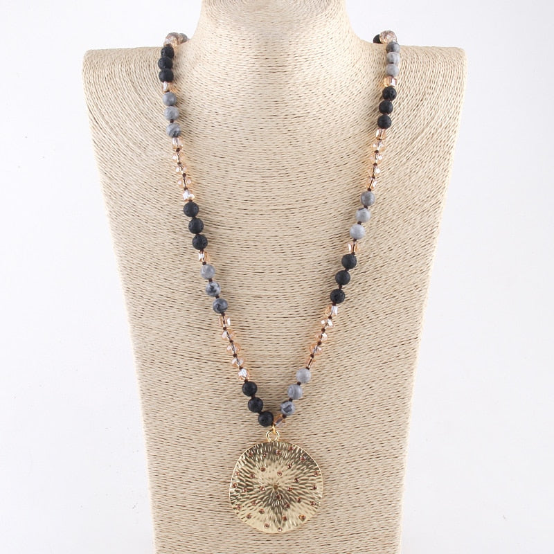 Fashion Bohemian Jewelry Natural Stones With Glass
