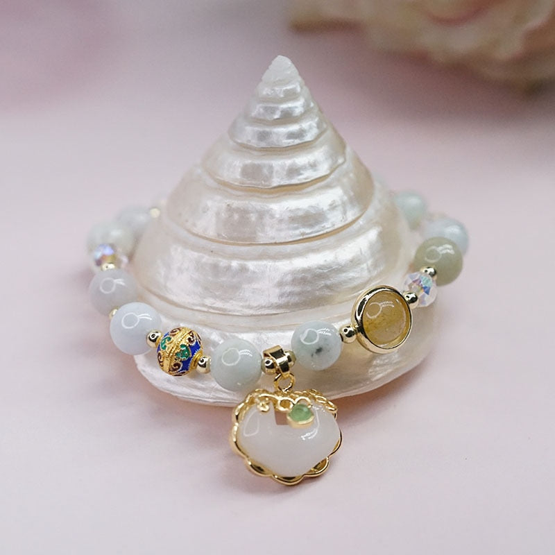 Lucky Local Pendant Vintage Jade Yellow Crystal Stone