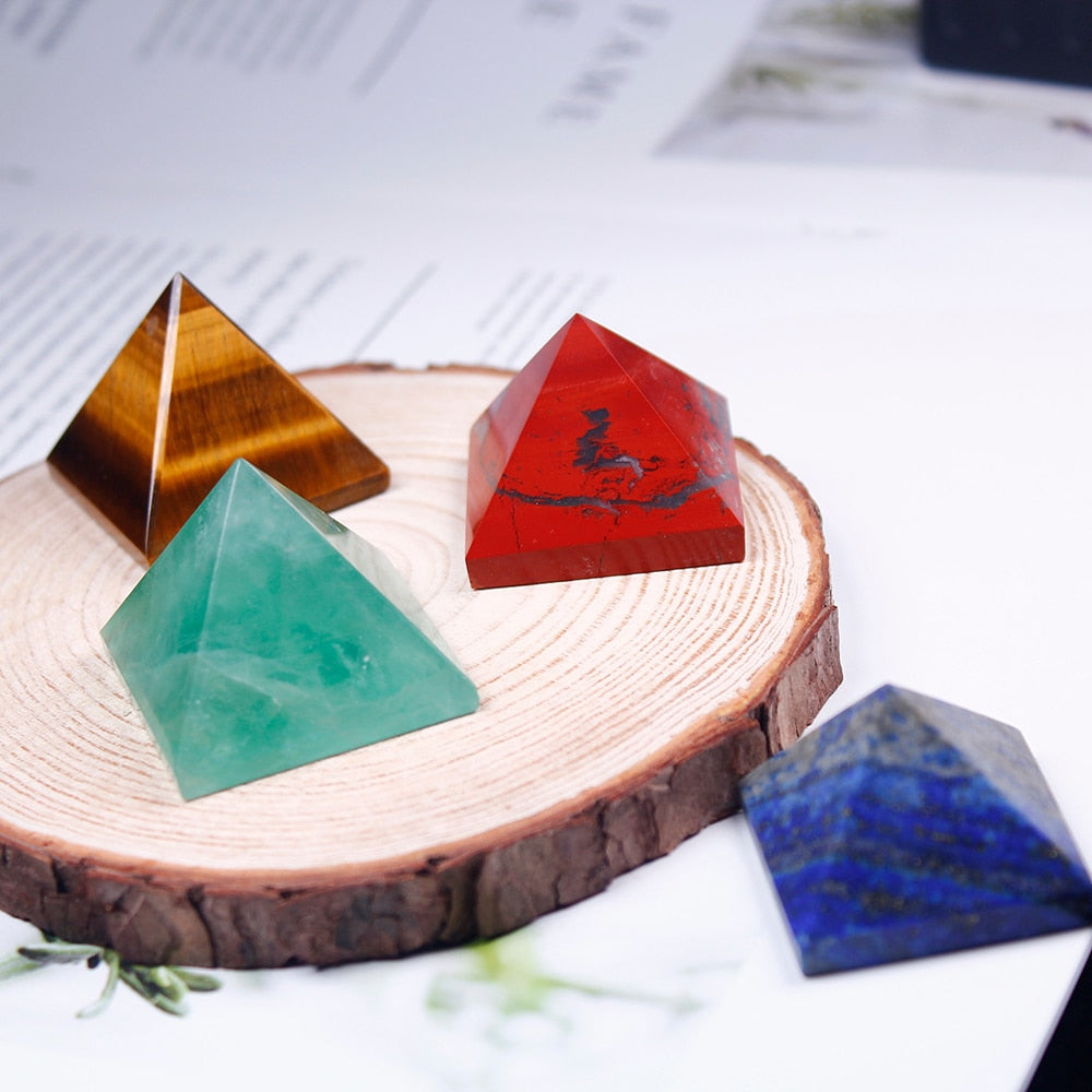 Natural Crystal Pyramid Healing Crystal Crafts Rose