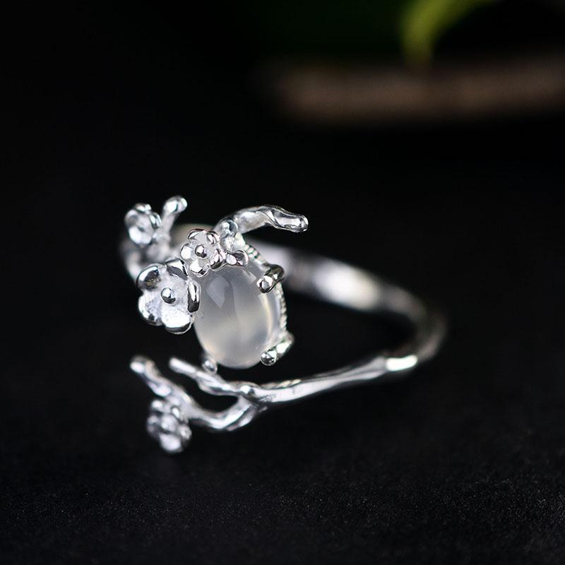 Moonlight white chalcedony plum opening adjustable