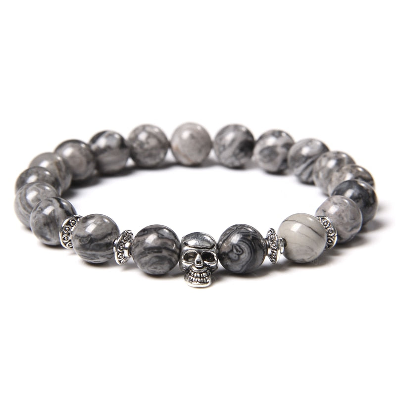 Natural Black Labradorite Stone Beads Bracelet