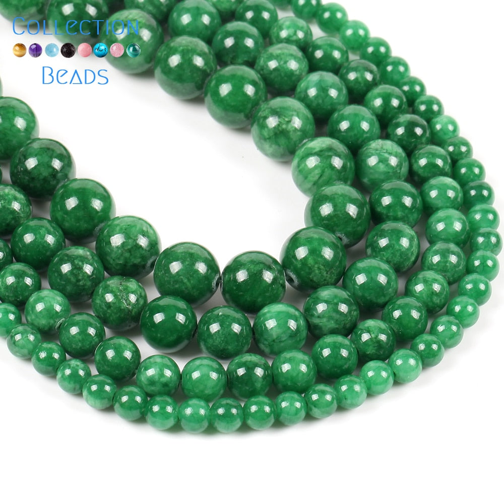Natural Stone Green Angelite Jades Round Spacer