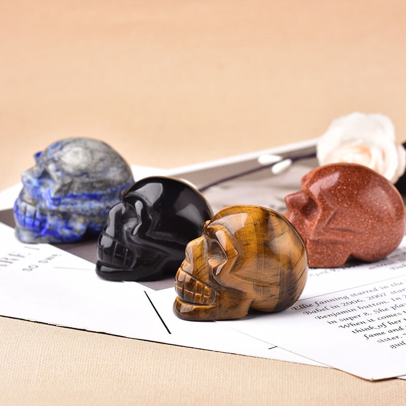Natural Gemstone Skull Amethyst Tigers