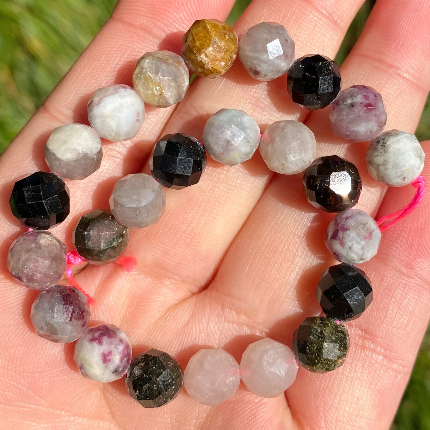 Round Loose Gemstone Beads Bracelet Necklace