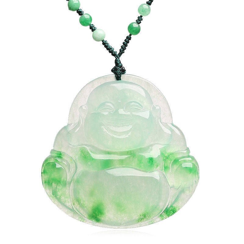 Buddha Pendant Natural Jadeite Necklace